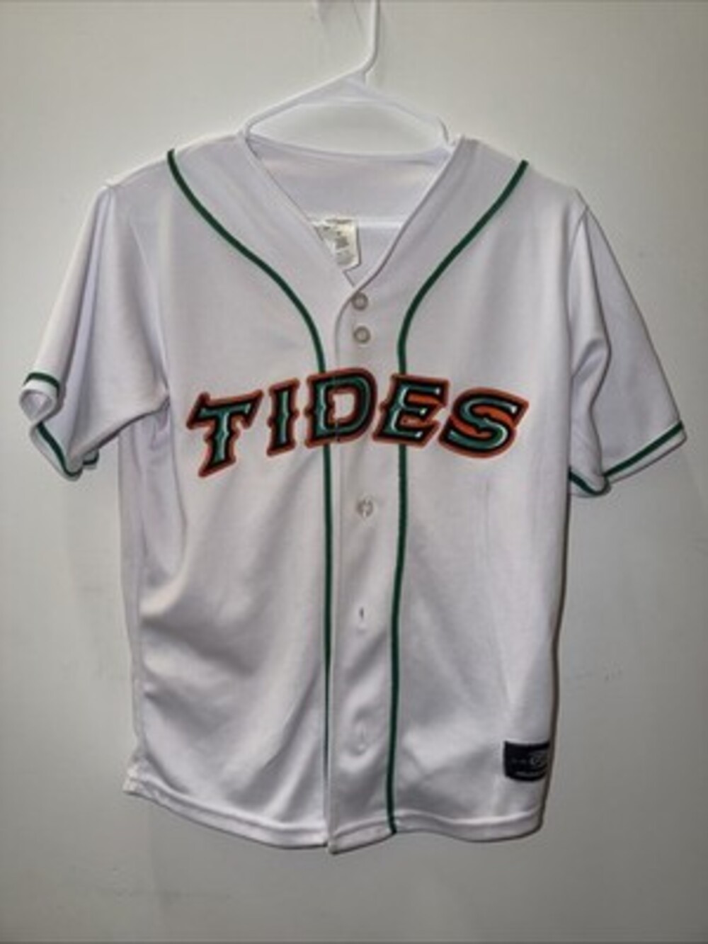 Youth Norfolk Tides Jersey Size M OT Sports Full Button Down With Patch